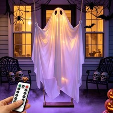 5ft Spooky Hanging Ghost W/ LED Lights - Halloween Yard Decoration & Party Decor picture