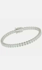 9.25Ct 14K White Gold Plated Square Princess Simulated Diamond Tennis Bracelet picture