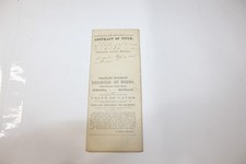 Antique Abstract Of Title 1868 Last Entry With 5 Cent IRS Washington Stamp picture