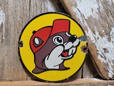 VINTAGE BUCEES PORCELAIN SIGN GAS STATION HIGHWAY TRUCK STOP RESTURANT BUC-EES picture