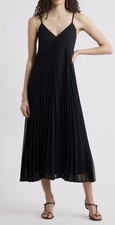 NWT Chelsea 28 Black Pleated Long Dress, Formal, Size XS picture