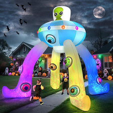 12FT Giant Alien Arch Inflatable with Colorful Flashing Lights Scary Halloween picture