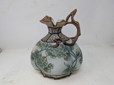 Antique Nippon M Wreath Hand Painted Floral Moriage Ewer Pitcher (133) picture