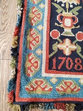 Vintage Scandinavian swedish needlepoint rollakan crosstich tapestry panel t165 picture