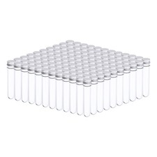 120Pcs 45ml Plastic Test Tube with Screw Caps 140x25mm Tubes Aluminum Lid picture