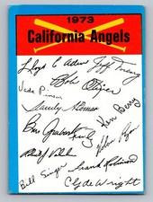1973 Topps Team Checklist California Angels Blue Border Unmarked Vintage Card VG picture