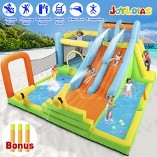 6IN1 Kid Inflatable Water Double Slide Bounce House Splash Pool Backyard Outdoor picture
