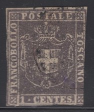ITALY - TUSCANY 1860 1c Brown SC #17 Used picture