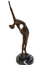 Bronze Sculpture Woman Dancer Figures Female Pose Lady Decor Art Modernist picture