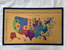 Complete 50 State Quarters Collector's Map 1999-2008 Fold-Out Album Serialized picture