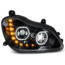 Full LED Headlight Pair Halo DRL Sequential Turn fit for Kenworth T680 2013-2021 picture