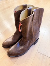 Justin 3163 Men's 10.5 EE Chestnut Marbled Leather Roper Boots NWT picture