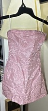Princess Polly Heaven Sent Strapless Floral Jacquard Mini Dress Pink Size 2 picture