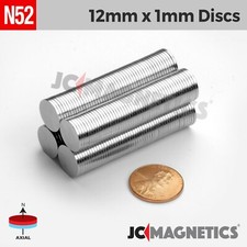 12mm x 1mm N52 Round Disc Rare Earth Neodymium thin Magnet 12x1mm picture