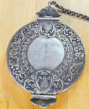 19th c Sri Lanka Ceylon Silver Killota Killotaya Lime Box w Spoon Antique  picture