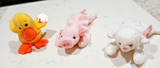 TY beanie babies- Lot of 3 Squealer/Quackers/Fleece-MWMT-All Retired picture