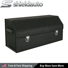 Universal Car Trunk Organizer Durable Leather SUV Cargo Storage Box with Lid picture