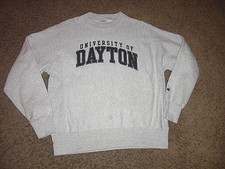 Vintage UNIVERSITY OF DAYTON gray CHAMPION Reverse Weave thick Sweatshirt Medium picture