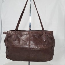 Hobo International Frair Brown Leather Tote Bag Medium Zip Pockets Satchel picture