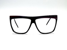 VTG Laura Biagiotti Black Purple Square Brow Line Glasses Italy 54 12 125 picture