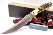 Schrade Uncle Henry Golden Spike Skinning Knife Sharpening Stone Leather Sheath picture