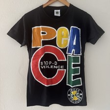 Vintage Cross Colours PEACE Stop-D the Violence Hip Hop Nation Men's SML Rap Tee picture