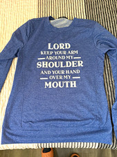 LILICLOTH Women's Blue Religious Graphic Print Fleece Crewneck Sweatshirt XL picture