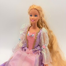 Mattel 2001 Barbie as Rapunzel Magically Growing Hair Doll Purple Gown Vintage picture