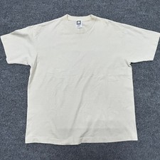 Anvil T-Shirt Mens Size L Cream Cotton Deluxe Short Sleeve Crew Neck USA Made picture