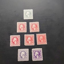 US Stamps 1918-19 Scott #525-530 MNH VF  1c 2c 3c Washington Lot of 8 SCV 190 picture