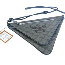 MCM GRAY Canvas and leather Triangle Shoulder Bag picture