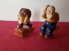 Vintage Folk Art Wood Carving - Two Piece Set - 1955 picture