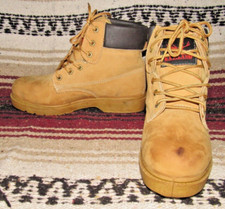 Mens Vintage Elkland Lace Up Tan Leather Work Boots 7.5 D NEW in Box picture