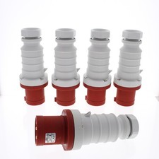 5 Hubbell Red Pin & Sleeve Plugs Splashproof IP44 60A 200-415V 4P5W C560P6S picture