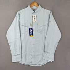 AFTCO Fishing Shirt Mens Small Blue Long Sleeve Vented Sirius Tech Wicking NWT picture