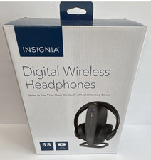 Insignia NS-HAWHP2 5.8GHz RF Digital Wireless TV Headphones Black 40mm picture
