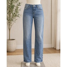 NYDJ Sheri Slim Jeans Womens Medium Wash Blue Lift Tuck Waist Match Size M picture