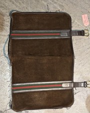Authentic Vintage Gucci Suitcase Panels With Straps And Brass Buckles picture