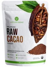 Antler Farms - 100% Pure Organic Raw Cacao Powder, 40 servings, 200g - Vegan, Gl picture