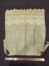 Set 2 Antique 1900s Gingham Aprons Chicken Scratch Embroidery Starched NOS Mint picture