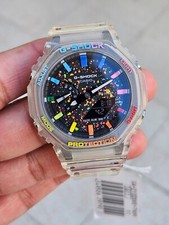 Casio G-Shock GA-2100 Custom Transparent Mod – Rainbow Index – Unique Design picture