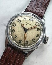 Vintage Gallet Racine Military Sweep Second Mens Watch Ww2 Era Running  picture
