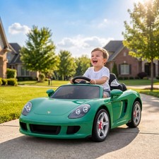 Qaba 12V Kids Ride On Car, Licensed Porsche Carrera GT with Remote, Green picture