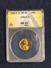 1956-D 1C MS65 RD (ANACS) Lincoln Cent - Beautiful Coin/Nice Specimen [A-21] picture