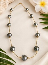 Tahitian Pearls 9ct Gold Filled Necklace picture