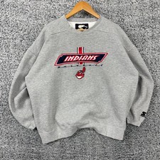Vintage Cleveland Indians Starter Sweatshirt Adult XL Gray Fleece Embroidered picture