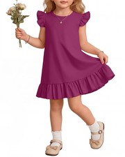 Custoneei Toddler Girls' Ruffle Dresses, Fuchsia, 18-24 Months picture