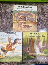 Vintage 1935 Platt & Munk Children's Book Lot (3) Roger Vernam Native American picture