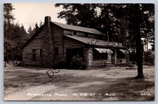 Michigan Rppc Postcard c1930-50s Whispering Pines Log Cabin US-27 Roadside picture
