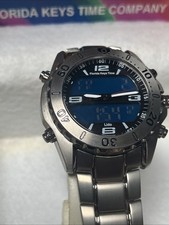 Men's RARE LIDO Florida Keys Time Watch Digital/Analog Titanium Case & Bracelet picture